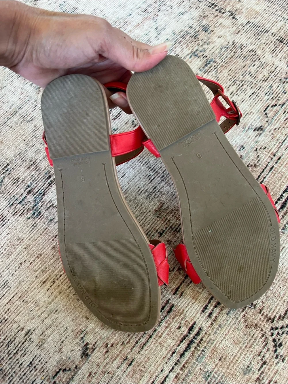 Old Navy Red Braided Strap Girls Sandals